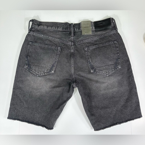 NWT AllSaints Switch Raw Hem Denim Shorts in Washed Black - Size 31 - Picture 4 of 13